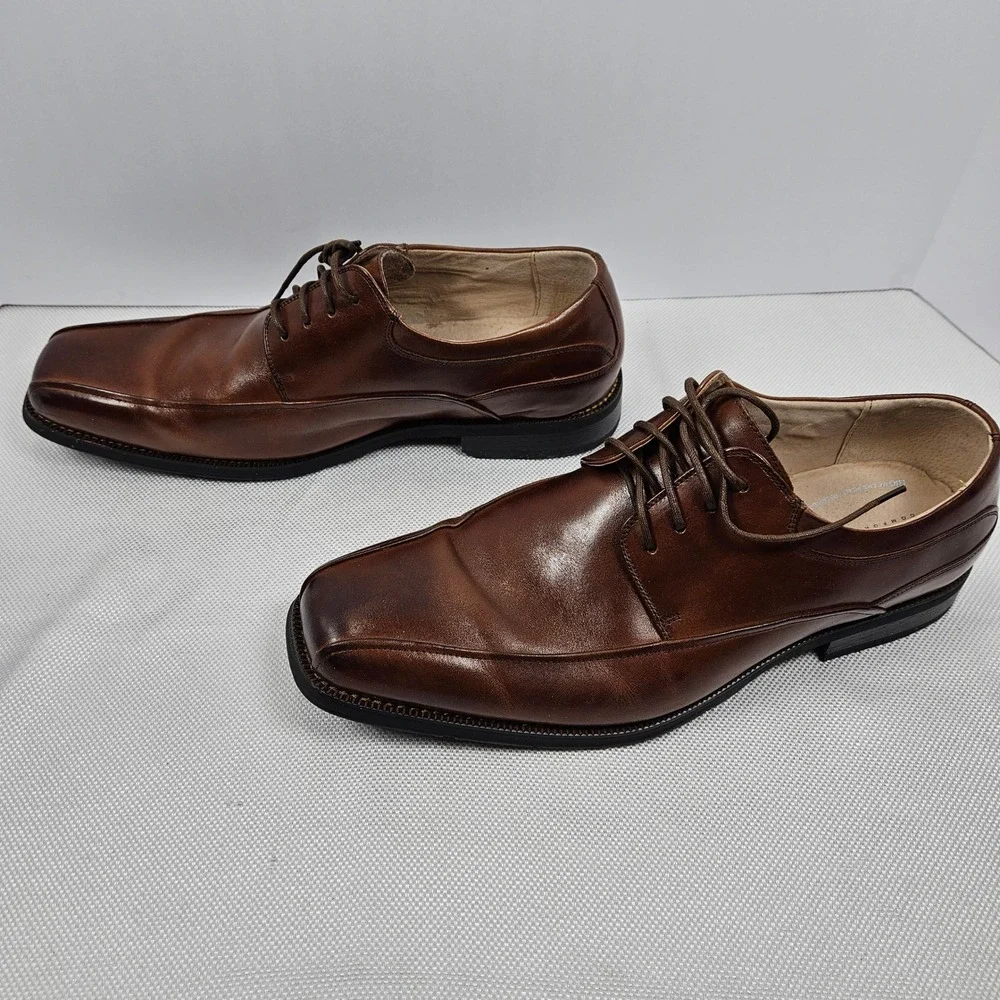 Florsheim Alav Brown Leather Bicycle Toe Derby Shoes Mens 12 D‎ 11256-200